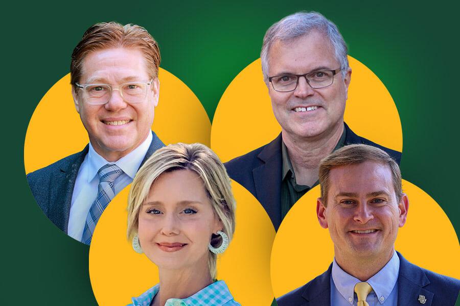 headshots of four Baylor faculty award recipients