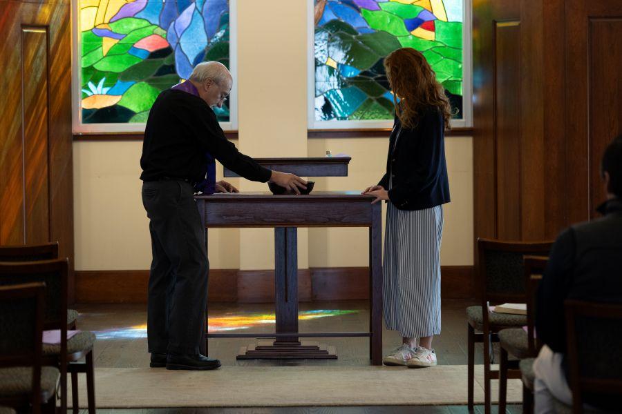 Chapel service at Elliston Chapel on Baylor University's campus